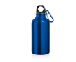 Aluminium fles met karabijnhaak kleur blauw