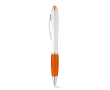 Een klassieke pen met witte huls kleur oranje
