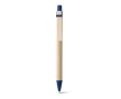Papieren pen met houten clip kleur blauw