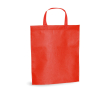 Non-woven tote bag met korte hengsels 80 gr/m2 kleur rood