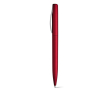 Plastic pen met metalen afwerking kleur rood