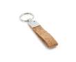 Elegante kurken sleutelhanger met logo kleur ivoor