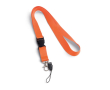 Bedrukte keycords met mini keycord (2cm) kleur oranje