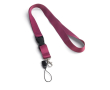 Bedrukte keycords met mini keycord (2cm) kleur paars