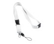 Keycords met logo en veiligheidssluiting (2 cm) kleur wit