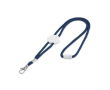 Keycord met naam voor reclame (0,5cm) kleur blauw