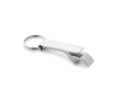 Metalen bedrukte sleutelhanger met flesopener kleur zilver