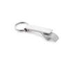 Metalen bedrukte sleutelhanger met flesopener kleur matzilver