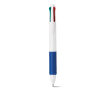 Vierkleuren pen bedrukt met bedrijfslogo kleur blauw