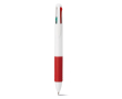 Vierkleuren pen bedrukt met bedrijfslogo kleur rood