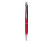 Pen met naam en zachte rubberen afwerking kleur rood