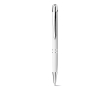 Pen met naam en zachte rubberen afwerking kleur wit