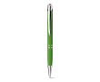 Pen met naam en zachte rubberen afwerking kleur lichtgroen