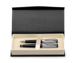 Rollerpen en balpen in klassiek doosje kleur zilver