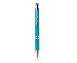 Plastic pen met naam voor reclame kleur lichtblauw
