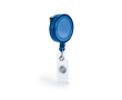 Uitrolbare badgehouder met logo kleur blauw