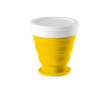 Opvouwbare reisbeker met deksel, 250ml kleur geel