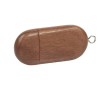 Houten, ovale usb stick kleur donker hout