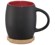 Bedrukte mokken met houten deksel kleur rood