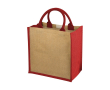 Jute draagtas met geprint logo kleur rood