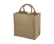 Jute draagtas met geprint logo kleur ivoor