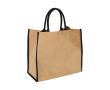 Tote bag van jute kleur zwart