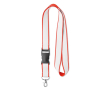 Keycords met satijnen laag, levering 6 - 8 dagen kleur rood