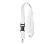 Keycords met satijnen laag, levering 6 - 8 dagen kleur wit