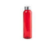 Glazen waterfles met opvallende kleur kleur rood