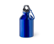 Gepersonaliseerde aluminium fles met karabijnhaak kleur blauw