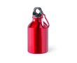 Gepersonaliseerde aluminium fles met karabijnhaak kleur rood