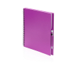 A4 notitieboekje met ringband en pen kleur fuchsia