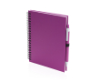 Promotie A5 notitieboekje met ringband en pen kleur fuchsia