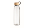 Glazen drinkfles met bamboe dop (500ml) kleur doorzichtig