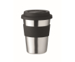 RVS drinkbeker (350ml) met siliconen details kleur zwart