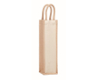 Wijntas van jute en canvas, voor 2 flessen kleur beige