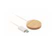 Magnetische draadloze oplader van bamboe kleur hout