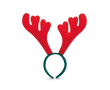 Rendier kerst hoofdband met logo kleur rood