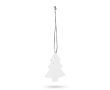 Eco kerstboomhanger met logo (hout) kleur wit