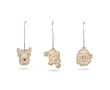 Set van 3 inkleurbare kerstversieringen kleur naturel
