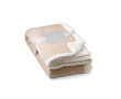 Zachte, satijnen fleece deken met logo kleur beige