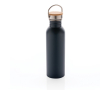 Enkelwandige RVS fles met logo (700ml) kleur donkerblauw