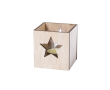 Vanille kaars met logo in glazen pot kleur licht hout
