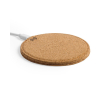 Kurken eco lader met logo en rond design kleur naturel