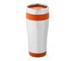 Thermosbeker met logo en kleurdetail kleur oranje