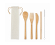 Bamboe bestekset als relatiegeschenk kleur beige