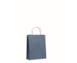 Kleine papieren tas met logo kleur blauw