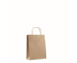 Kleine papieren tas met logo kleur beige