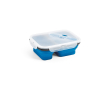 Bedrukte broodtrommel met 2 vakjes kleur blauw