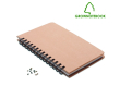 Eco A5 notitieblok met logo en zaadjes kleur beige